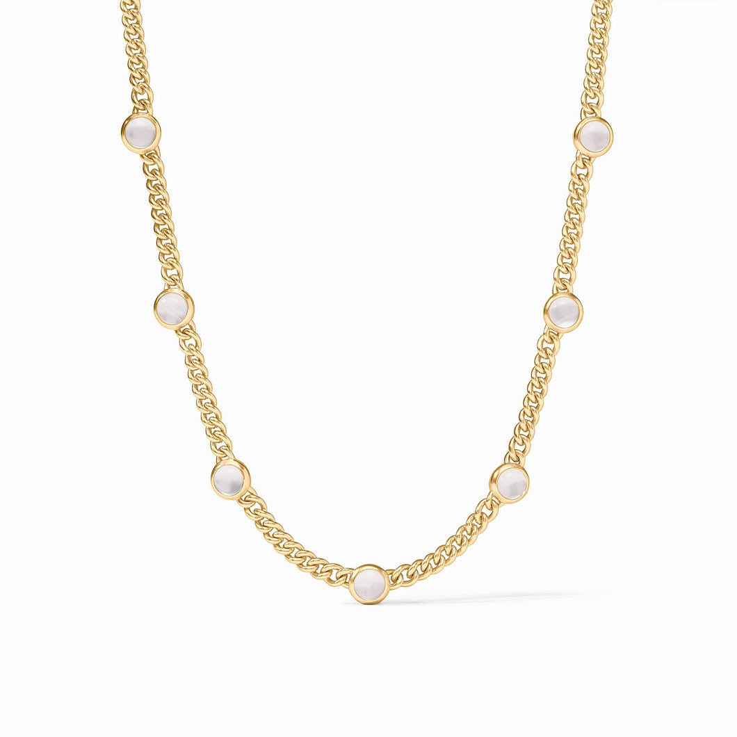 Dolce Delicate Station Necklace, Iridescent Clear Crystal