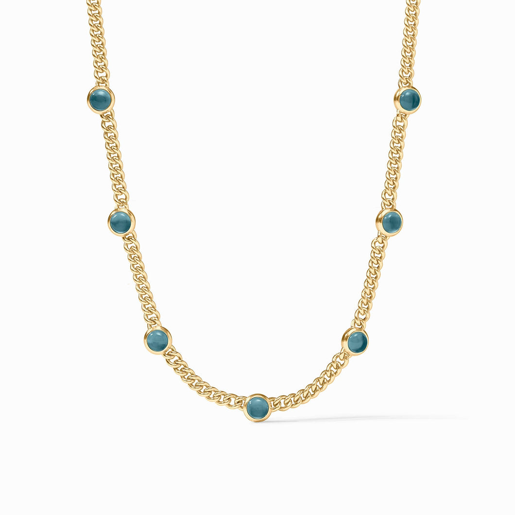 Dolce Delicate Station Necklace, Iridescent Montana Blue