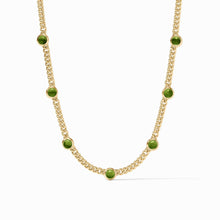 Load image into Gallery viewer, Dolce Delicate Station Necklace, Iridescent Palmetto Green
