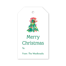 Load image into Gallery viewer, Jolly Trees Red Bow Gift Tags, 8 ct
