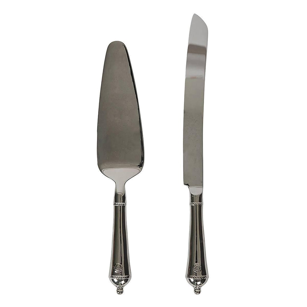 Berry & Thread Cake Knife and Server Set, 2pc | Polished