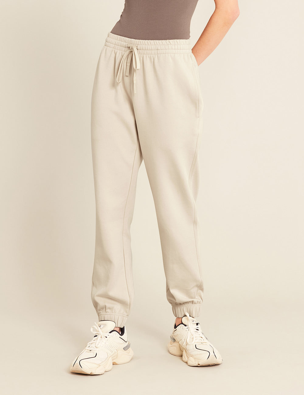 Unisex Cuffed Sweat Pants, Sand