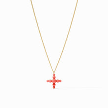 Load image into Gallery viewer, Gumdrop Cross Delicate Necklace, Coral
