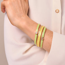 Load image into Gallery viewer, Skinny Pave Button Meadow &amp; Gold Bangle, 6mm
