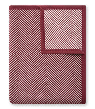 Load image into Gallery viewer, Harborview Herringbone Maroon Blanket
