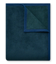 Load image into Gallery viewer, Harborview Herringbone Blue Spruce Blanket
