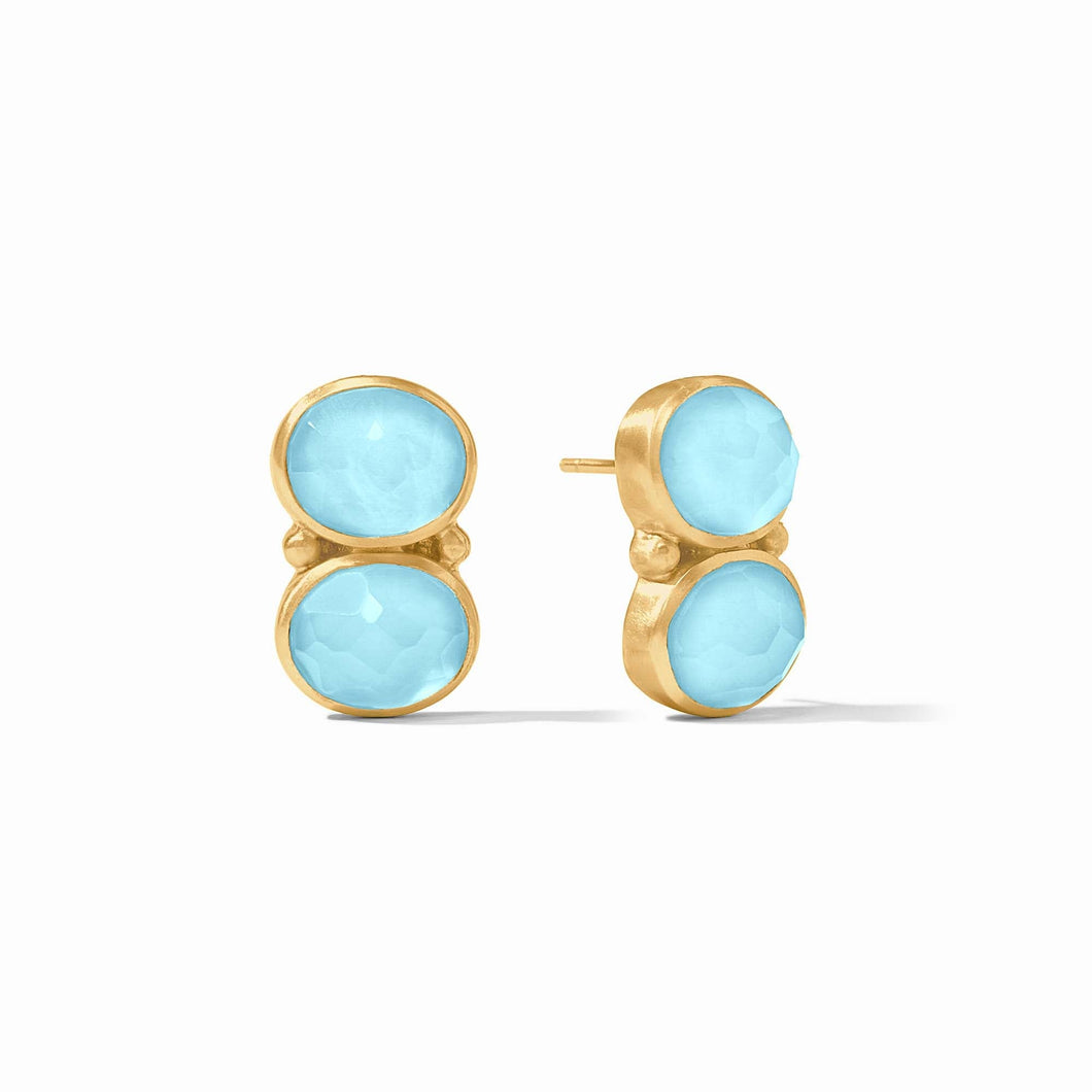 Honey Duo Earring, Iridescent Capri Blue