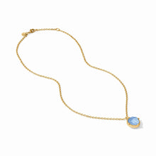 Load image into Gallery viewer, Honeybee Solitaire Necklace, Iridescent Chalcedony Blue
