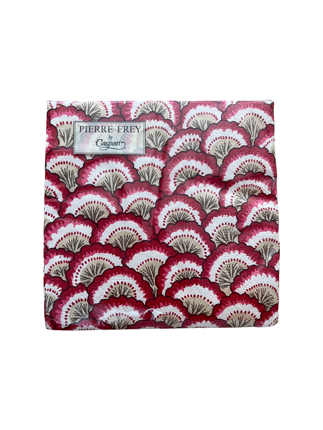 Pontchartrain Scallop Paper Cocktail Napkins in Red, 20ct