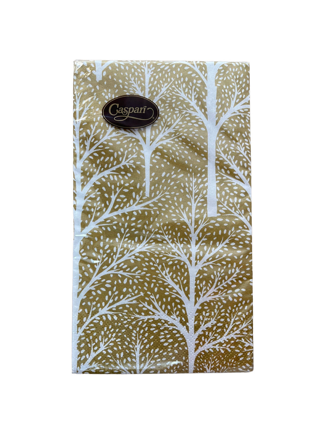Winter Trees Paper Guest Towel Napkins in Gold & White, 15ct