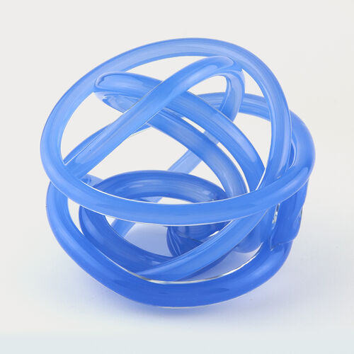 Hand Blown Glass Knot, Blue