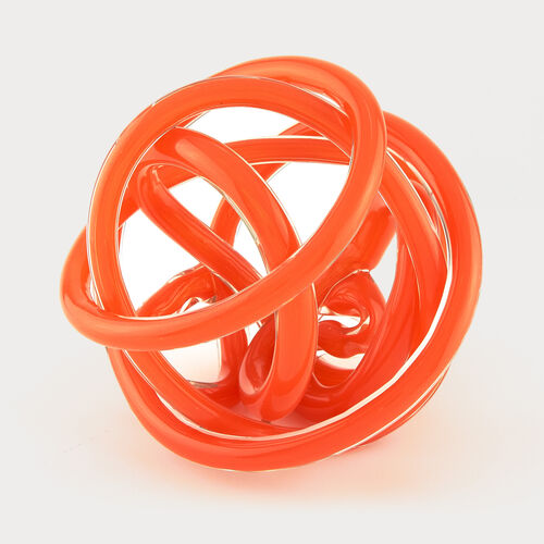 Hand Blown Glass Knot, Orange