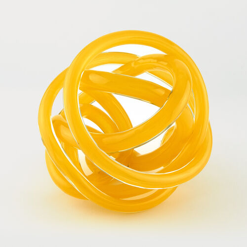 Hand Blown Glass Knot, Yellow