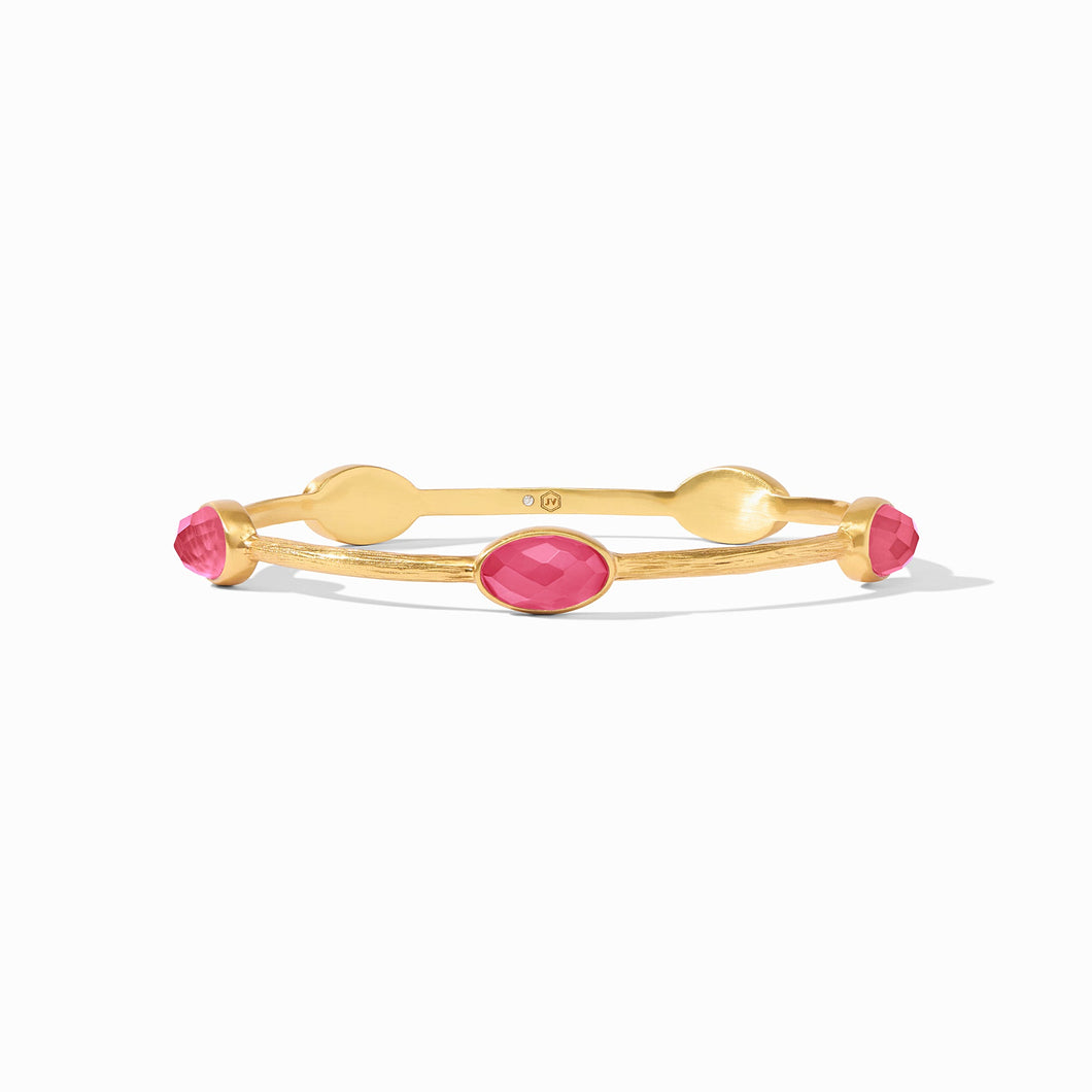 Ivy Stone Bangle, Iridescent Raspberry | S