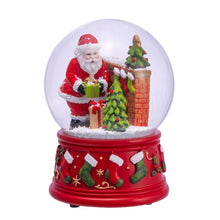 Load image into Gallery viewer, Santa with Fireplace Muscial Waterglobe
