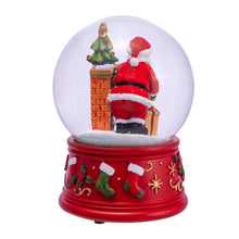 Load image into Gallery viewer, Santa with Fireplace Muscial Waterglobe
