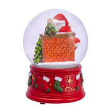 Load image into Gallery viewer, Santa with Fireplace Muscial Waterglobe
