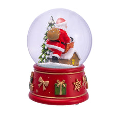 Load image into Gallery viewer, Santa with Chimney &amp; Tree Muscial Waterglobe
