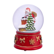 Load image into Gallery viewer, Santa with Chimney &amp; Tree Muscial Waterglobe
