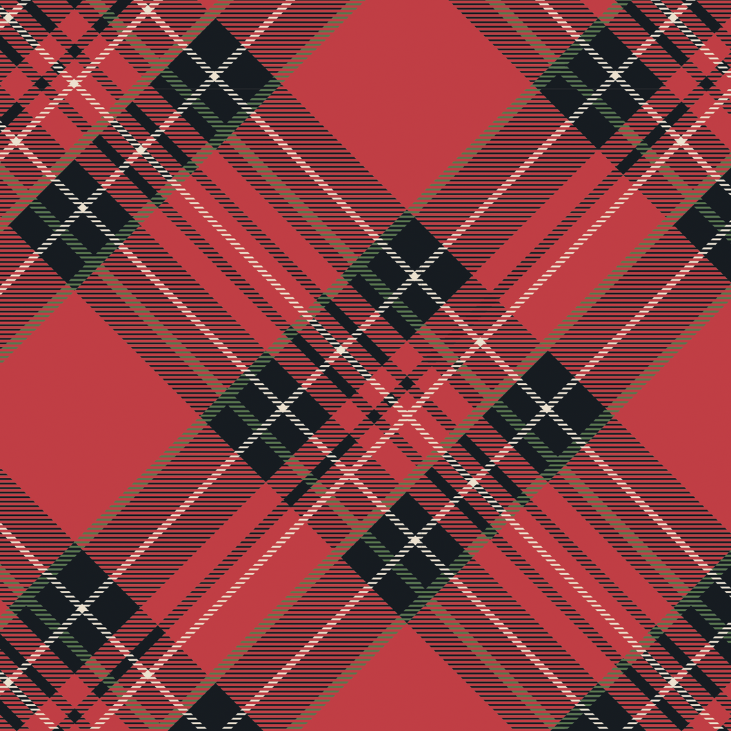 Red Plaid Cocktail Napkin, 20 Ct