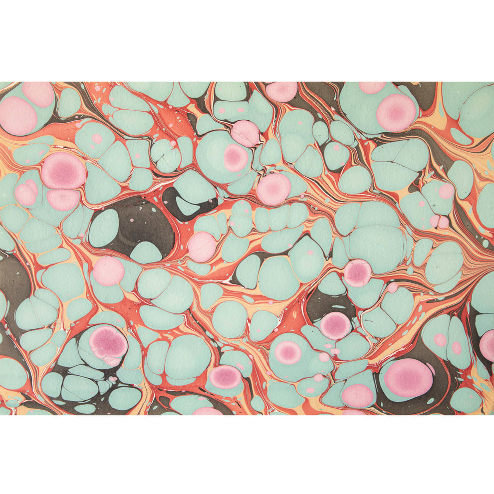 Seafoam & Red Stone Marbled Placemat, 12 Sheets