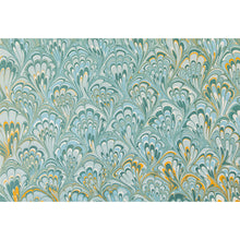 Load image into Gallery viewer, Blue &amp; Gold Peacock Marbled Placemat, 12 Sheets
