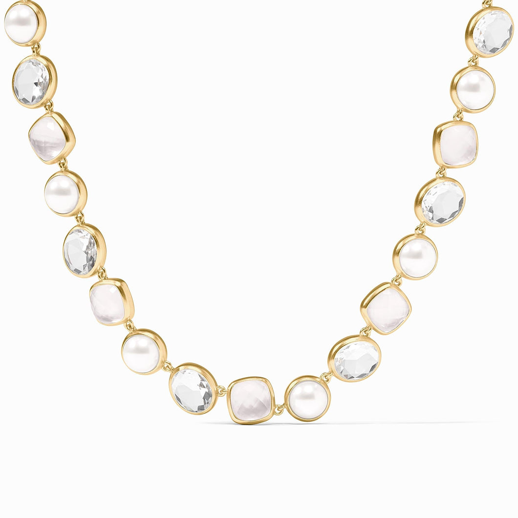 Kaleidoscope Tennis Necklace, Iridescent Clear Crystal