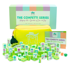 Load image into Gallery viewer, Crystal Confetti Lemon-Lime Mahjong Tiles
