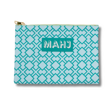 Load image into Gallery viewer, Mahjong Card &amp; Accessory Bag, Green Geometric
