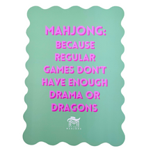 Load image into Gallery viewer, Scalloped Mahjong Shuffle Card, Green | Drama &amp; Dragons
