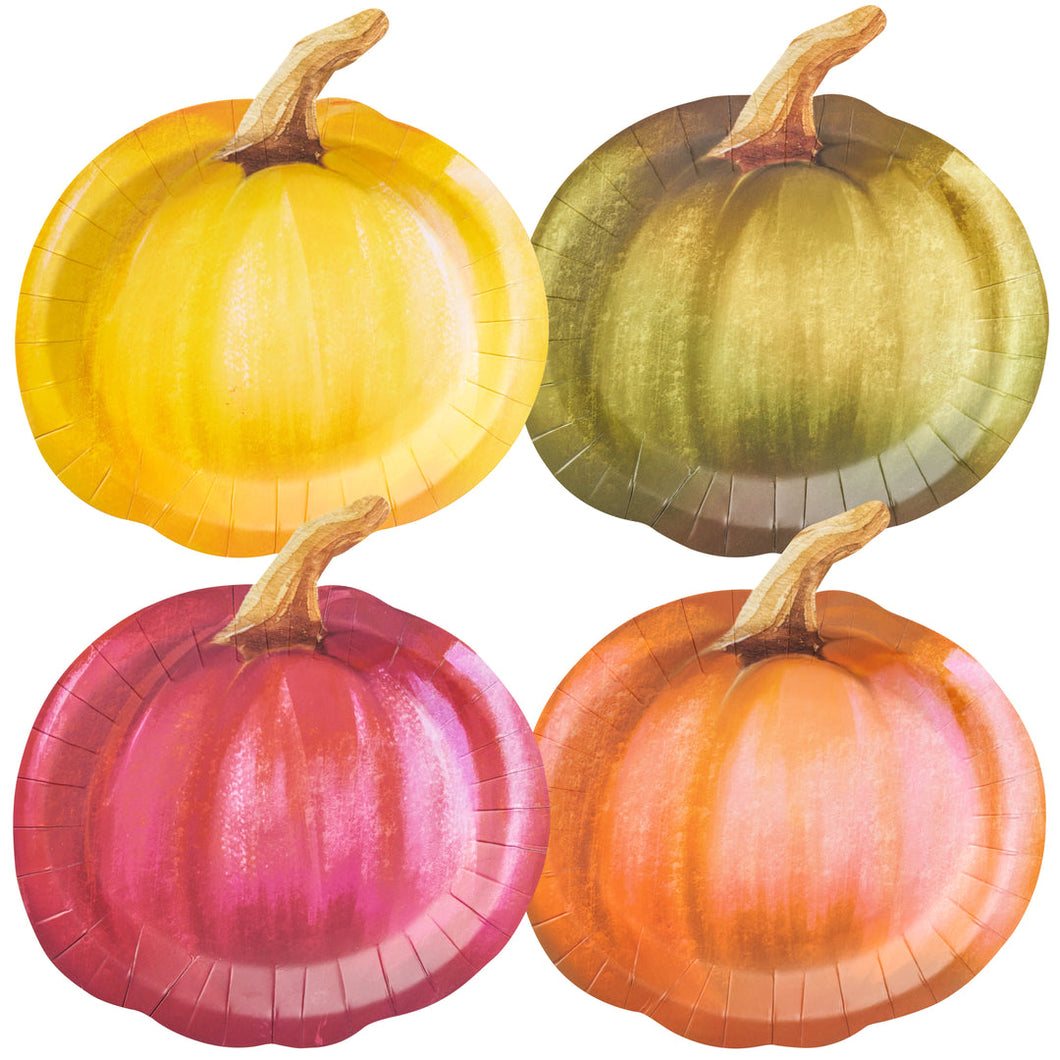 Autumn Bouquet Pumpkin Plate, Package of 8