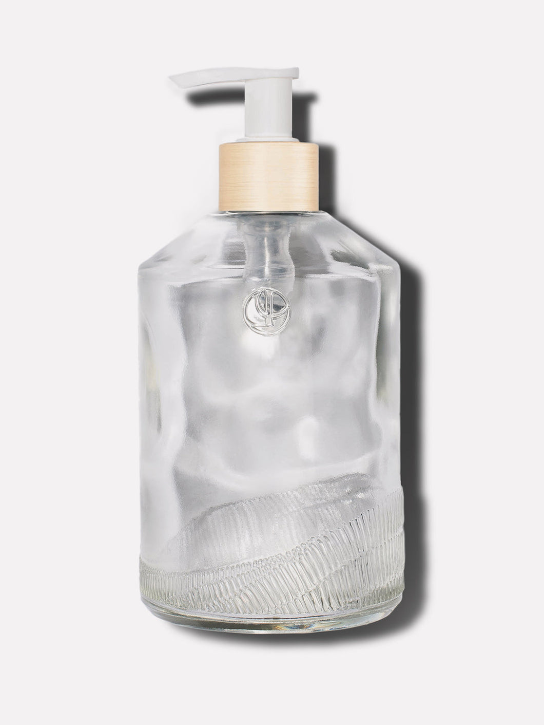 Glass Soap Empty Bottle, White Pump