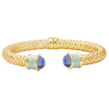 Load image into Gallery viewer, Minoan Torque Forget-Me-Not &amp; Gold Bangle

