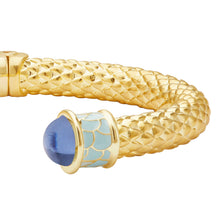 Load image into Gallery viewer, Minoan Torque Forget-Me-Not &amp; Gold Bangle
