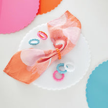 Load image into Gallery viewer, Teal and White Scallop Napkin Ring, Set of 4
