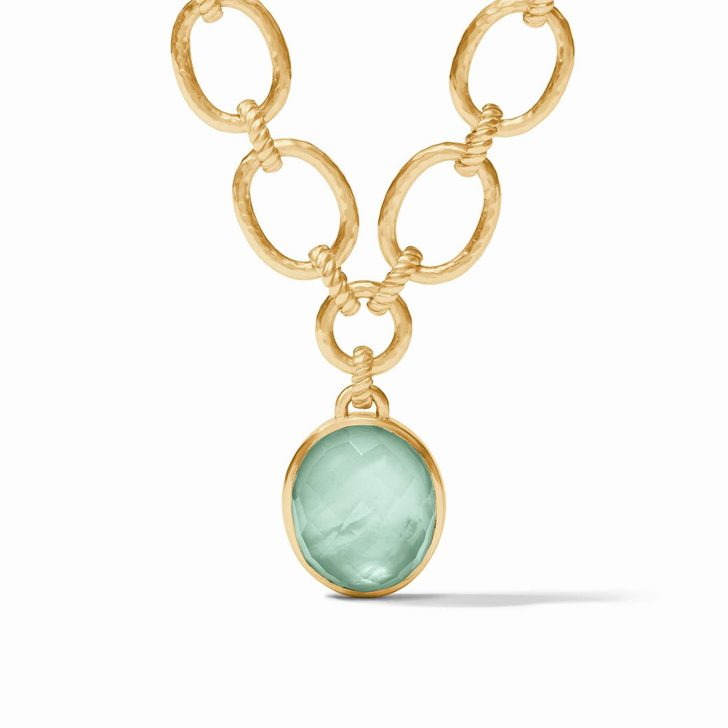 Nassau Statement Necklace, Iridescent Aquamarine Blue