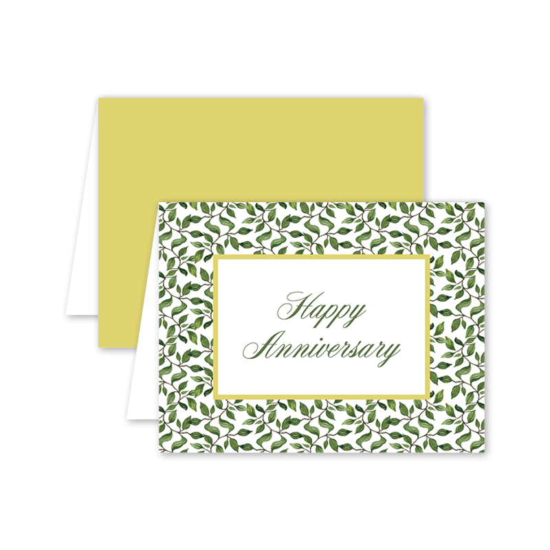 Golden Greens Anniversary Single Card