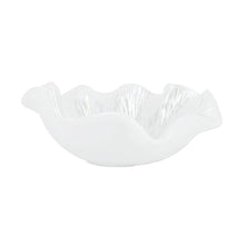 Load image into Gallery viewer, Onda Glass White Ruffled Round Bowl
