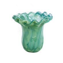 Load image into Gallery viewer, Onda Glass Green Small Tulip Vase
