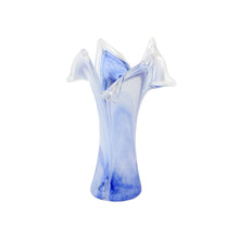 Load image into Gallery viewer, Onda Glass Cobalt Twisted Flower Vase
