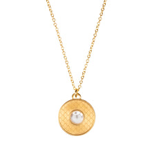 Load image into Gallery viewer, Salamander Cabochon Pearl and Gold Necklace &amp; Earrings, SET

