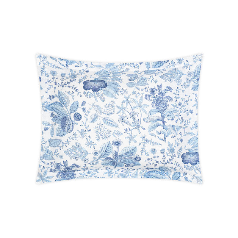 Pomegranate Linen Boudoir Pillow, Porcelain Blue