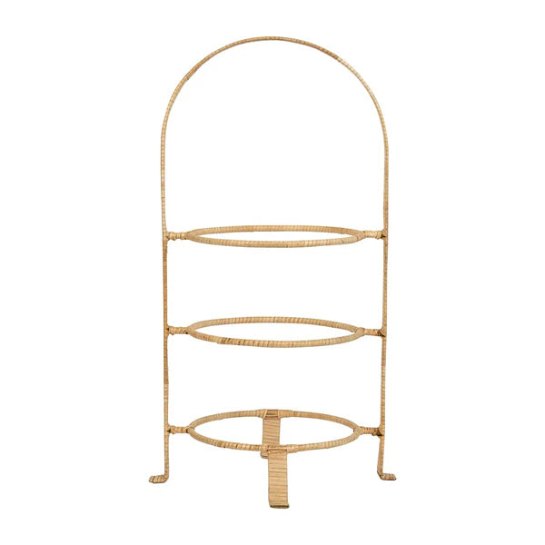 Provence Rattan Triple Tiered Server, Whitewash