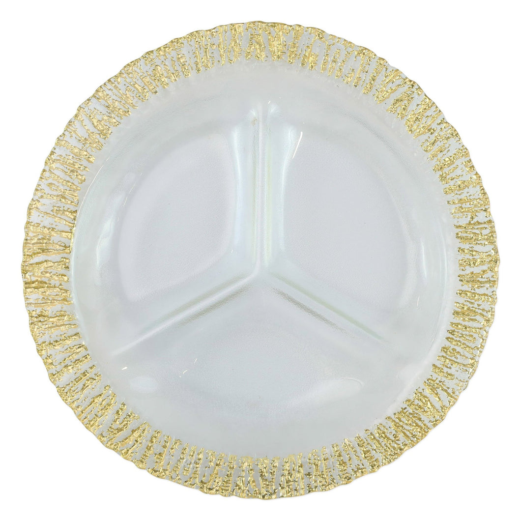 Ruffolo Glass Gold Three-Part Server
