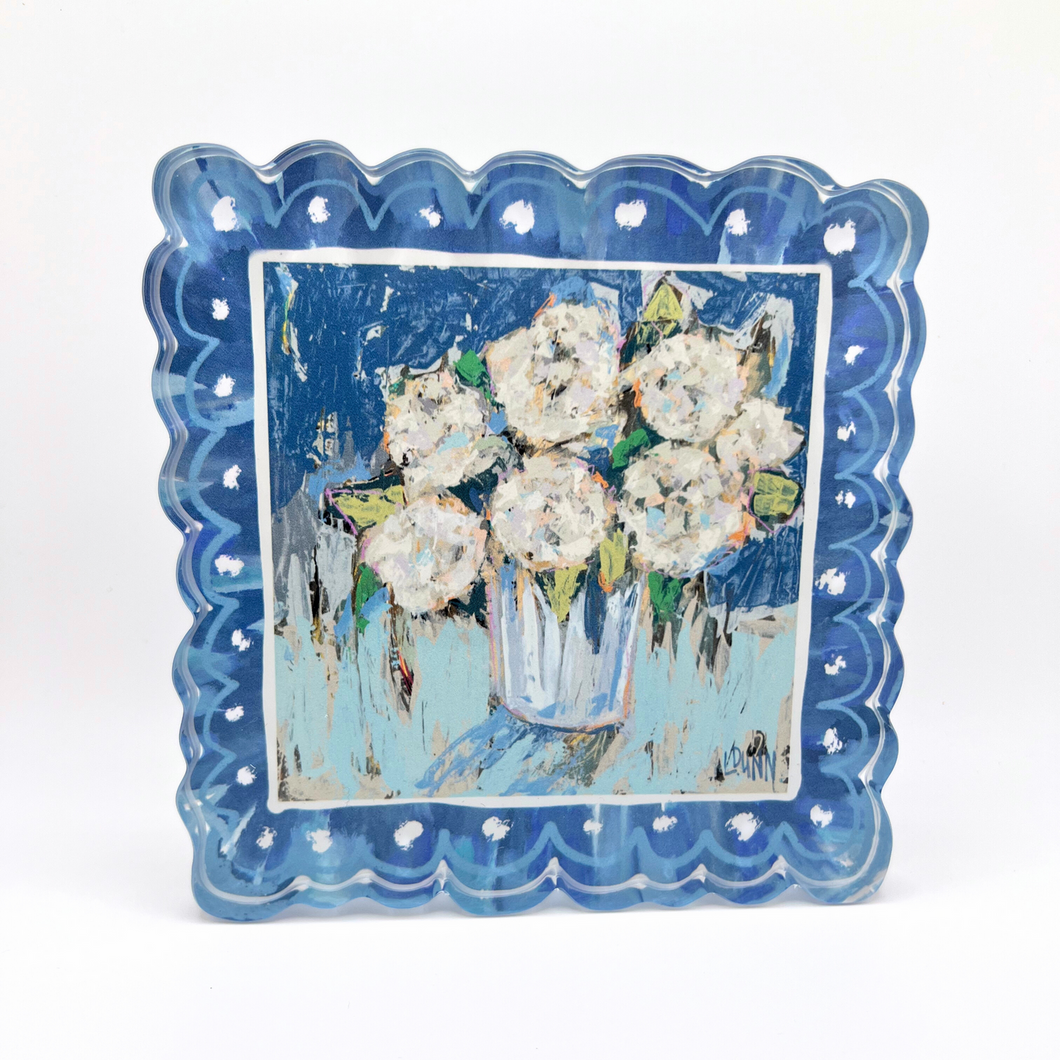 Scalloped Blue Hydrangea Acrylic Bloom Block
