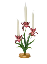 Load image into Gallery viewer, Meadow Walk Iris 14&quot; Centerpiece Candelabra, Pink
