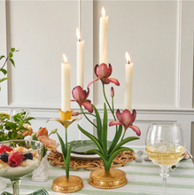 Load image into Gallery viewer, Meadow Walk Iris 14&quot; Centerpiece Candelabra, Pink
