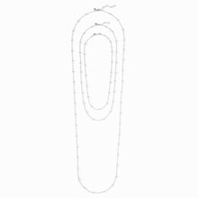 Load image into Gallery viewer, Solara Delicate Station Necklace, 43.5&quot; | Silver
