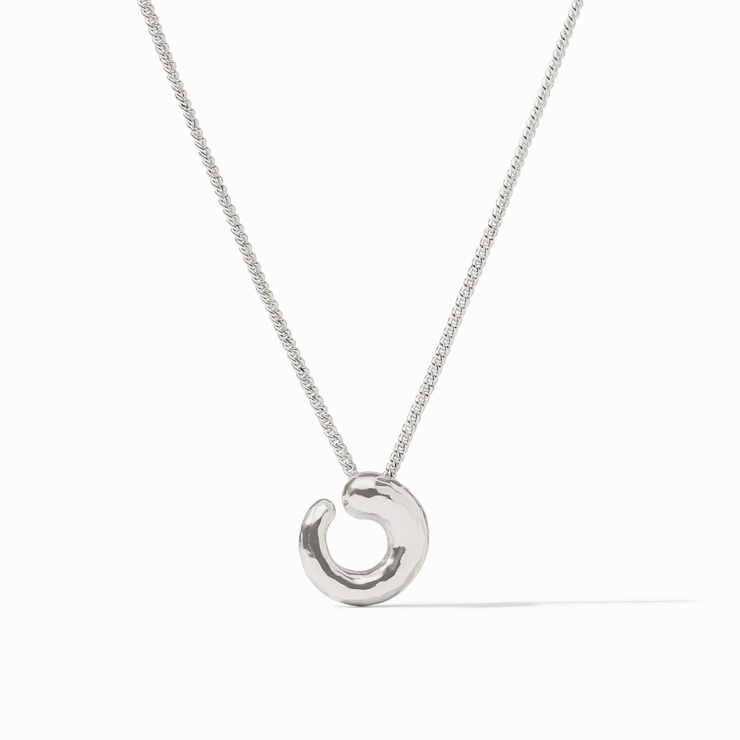 Solara Spiral Delicate Necklace | Silver