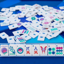 Load image into Gallery viewer, White with Jewel-Tones Travel Mahjong Set
